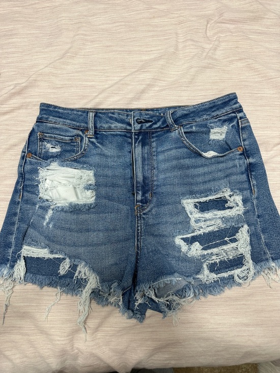 American Eagle Outfitters Pants - AMERICAN EAGLE Denim Distressed High-Rise Women’s Shorts - Blue